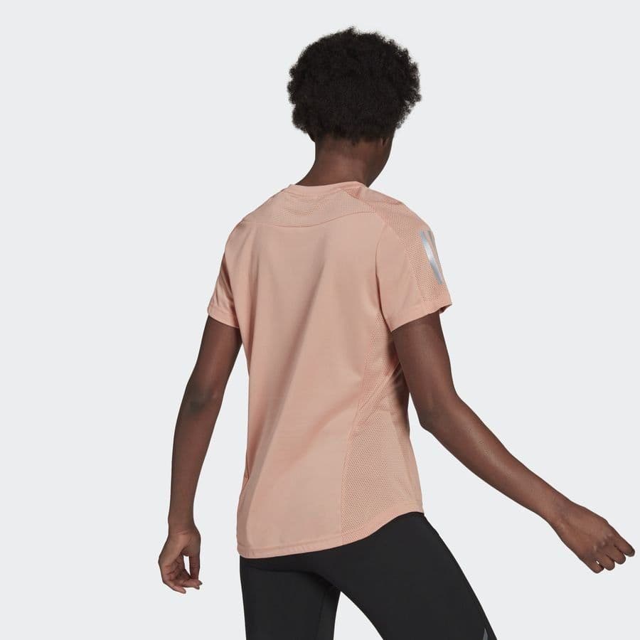 Camiseta Adidas Own the Run, cor rosa, vista traseira