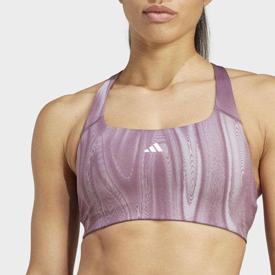 Top Adidas Powerimpact, cor roxo, detalhe frontal