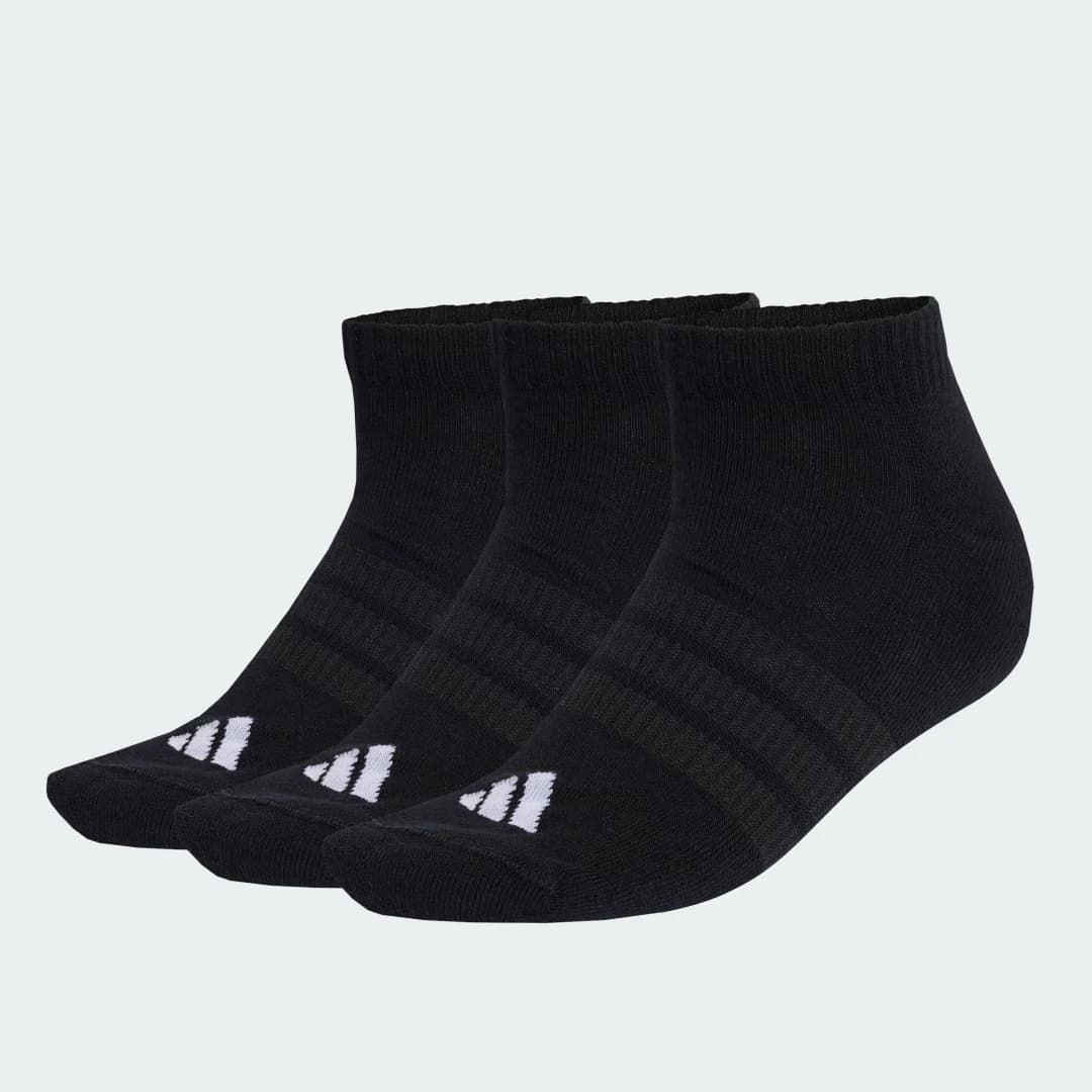 Embalagem com 3 Pares de Meias de Cano Baixo com Amortecimento Essentials Unisex adidas · Preto