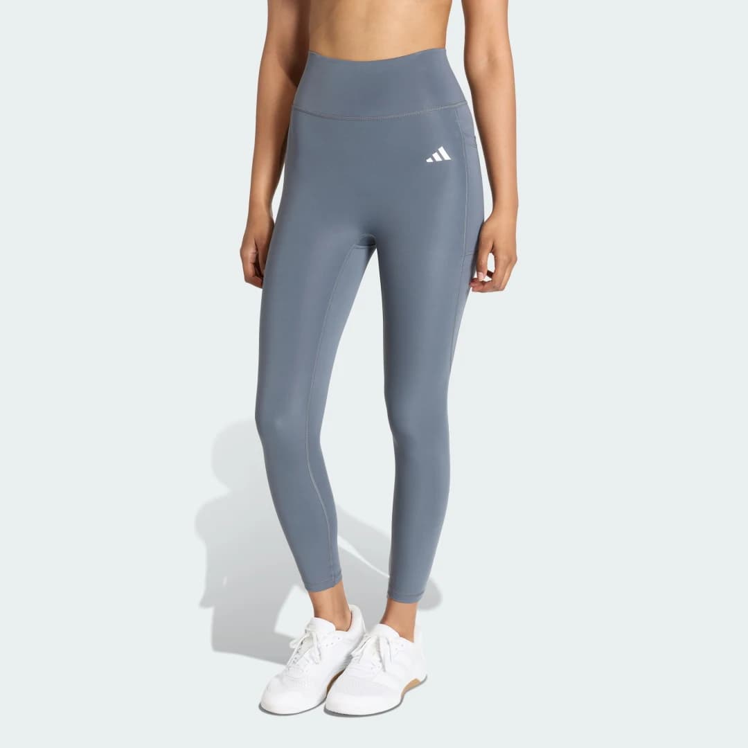 Calça Legging 7/8 Sem Elevação Frontal Optimé Essentials Mulher adidas · Preto