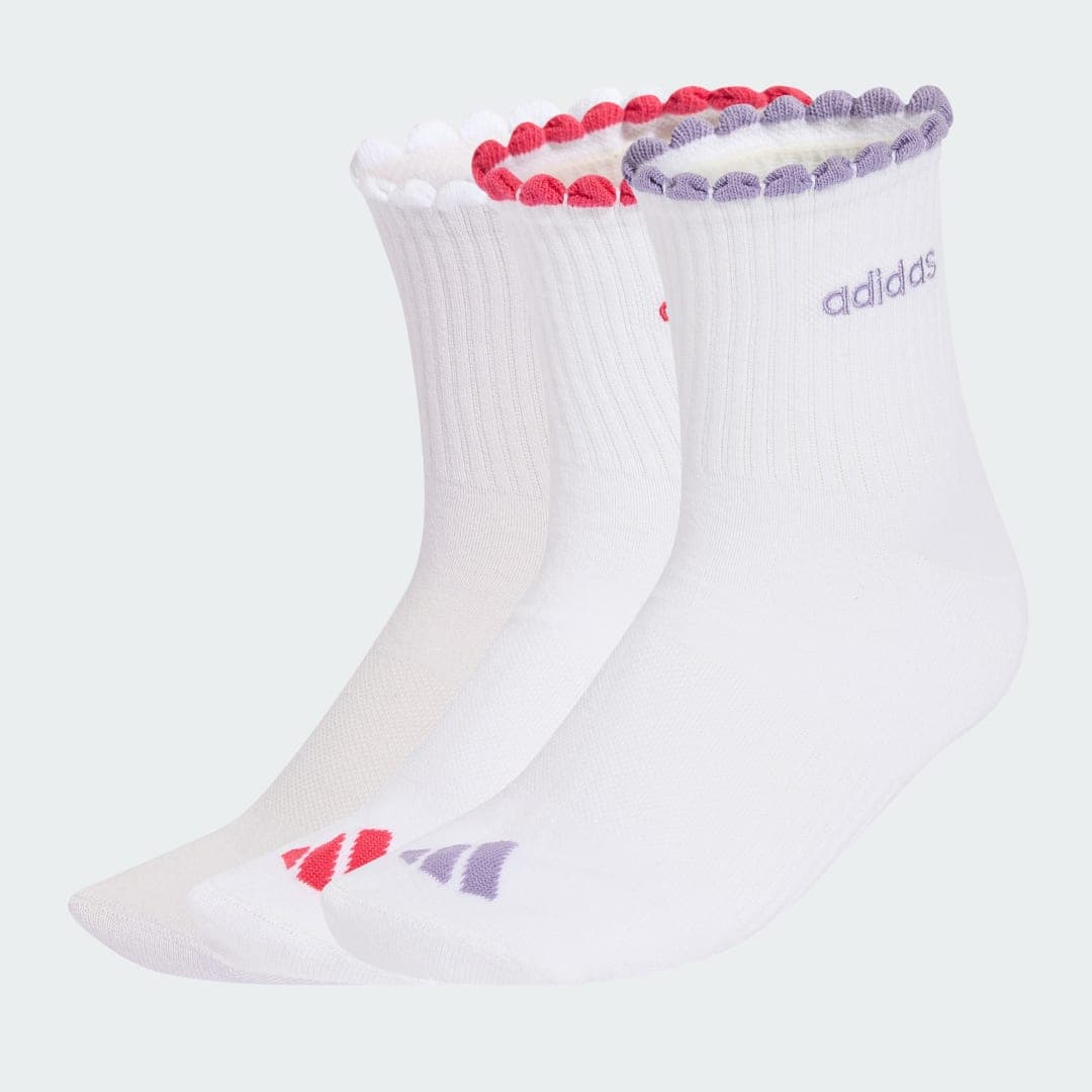 Pacote de 3 Pares de Meias de Cano Médio Para Mulheres Mulher adidas · Branco