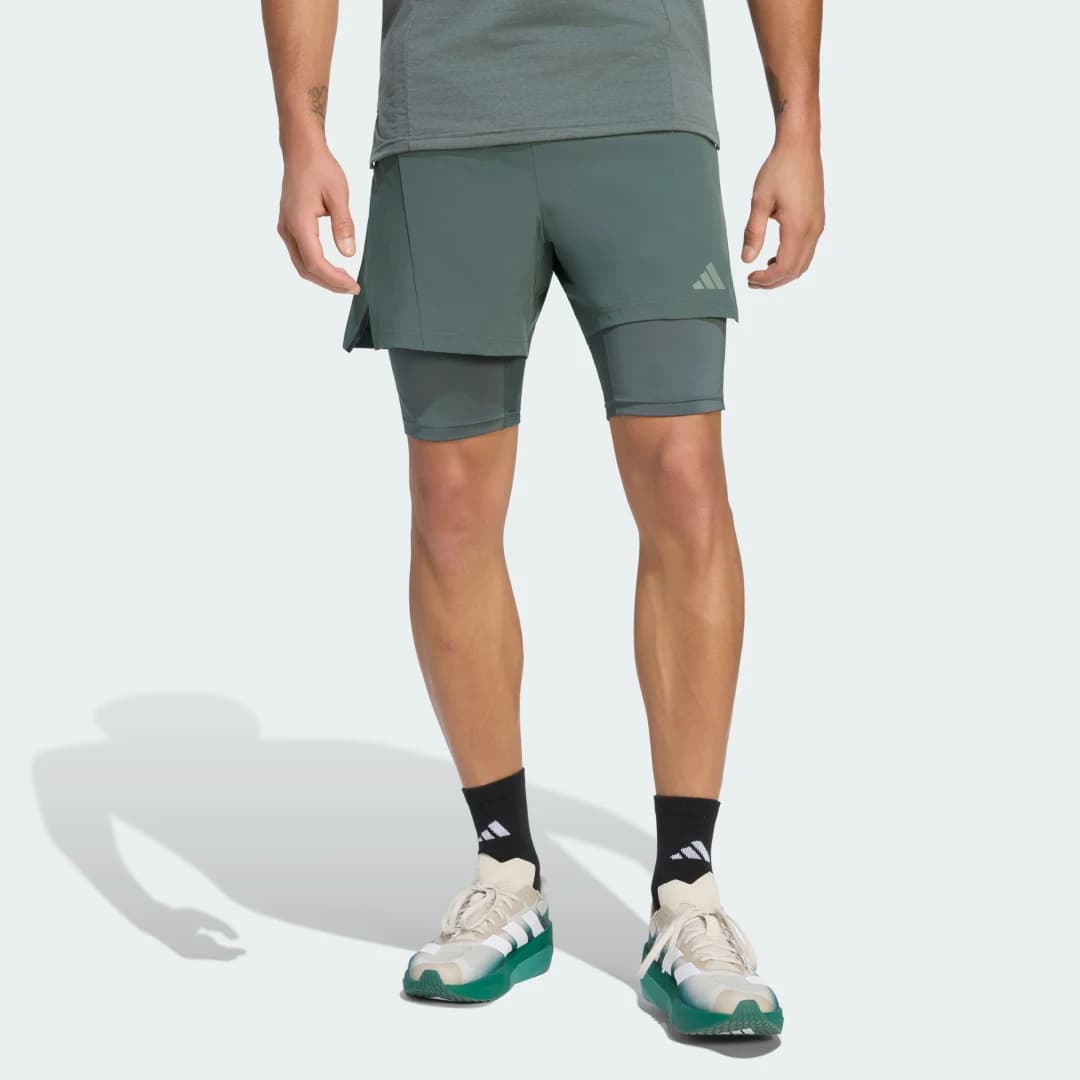 Shorts D4T Workout 2 EM 1 Homem adidas · Cinza