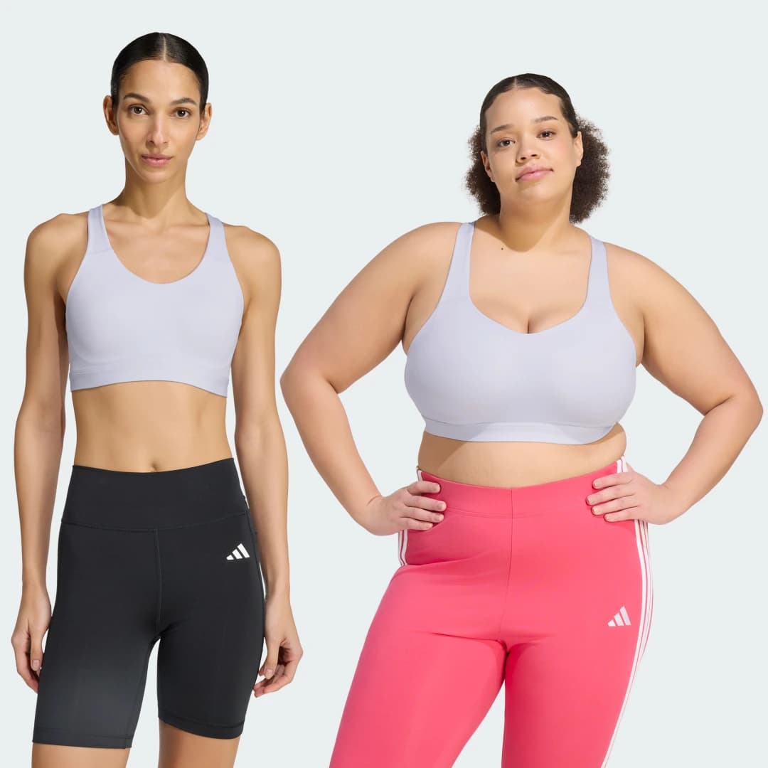 Top Esportivo Suporte Alto Optime Essentials Workout Mulher adidas · Roxo