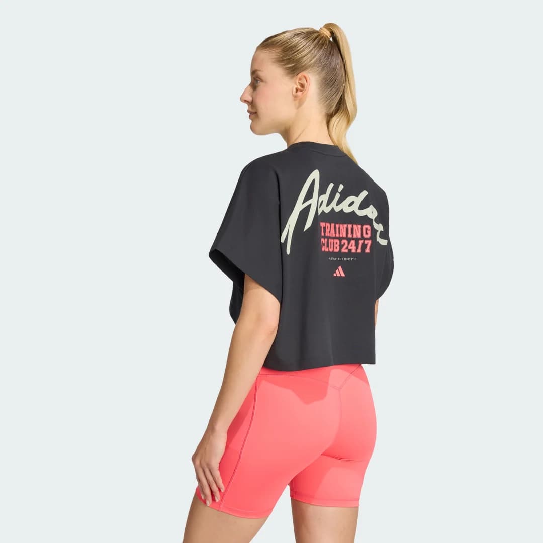 Camiseta Estampada Primelift Workout Mulher adidas · Preto