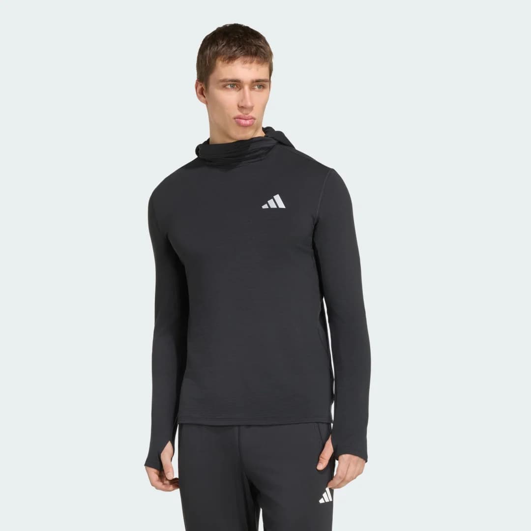 Jaqueta Capuz Corrida Manga Longa Adi365 Essentials Winterized Homem adidas · Preto