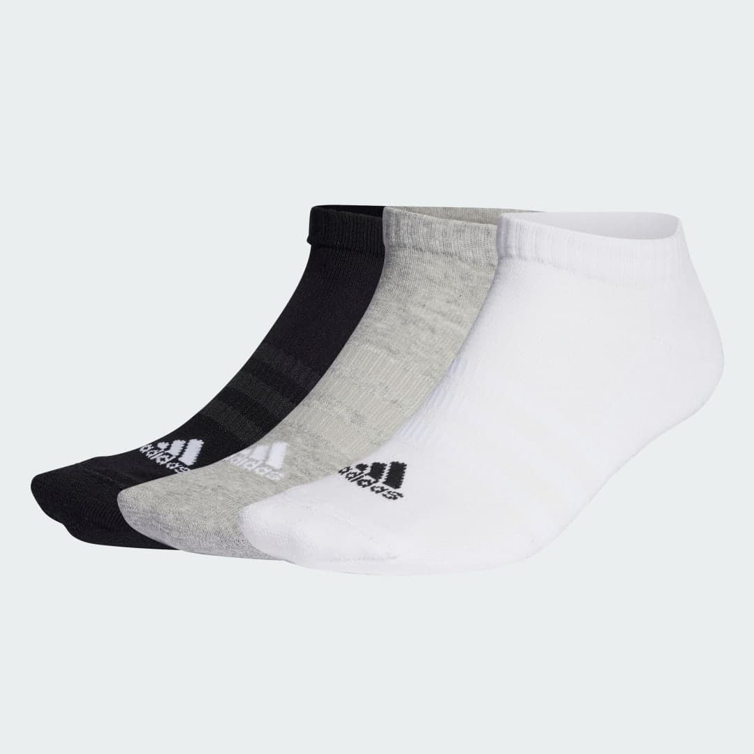 Meias Amortecidas Cano Baixo 3 Pares Unisex adidas · Cinza