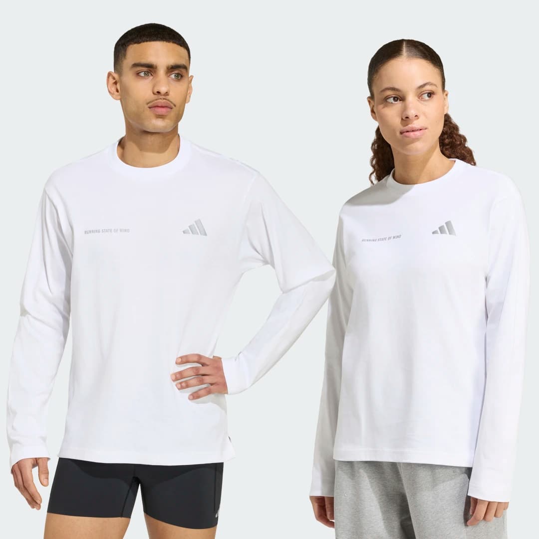 Camiseta de Manga Longa Adi365 Running Community Culture Unisex adidas · Branco
