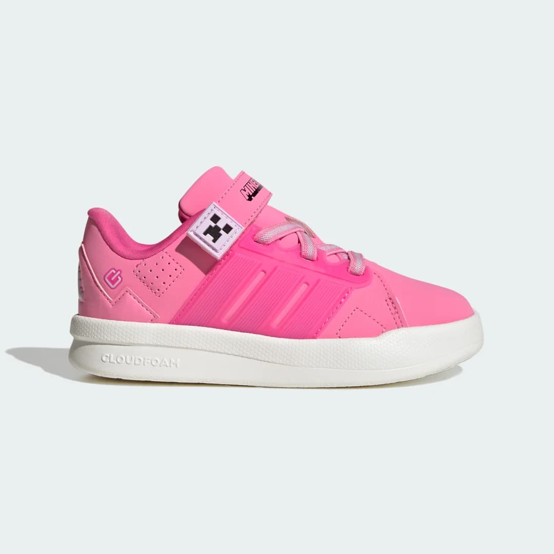 Tênis Minecraft Lightorama Court Infantil Kids adidas · Rosa