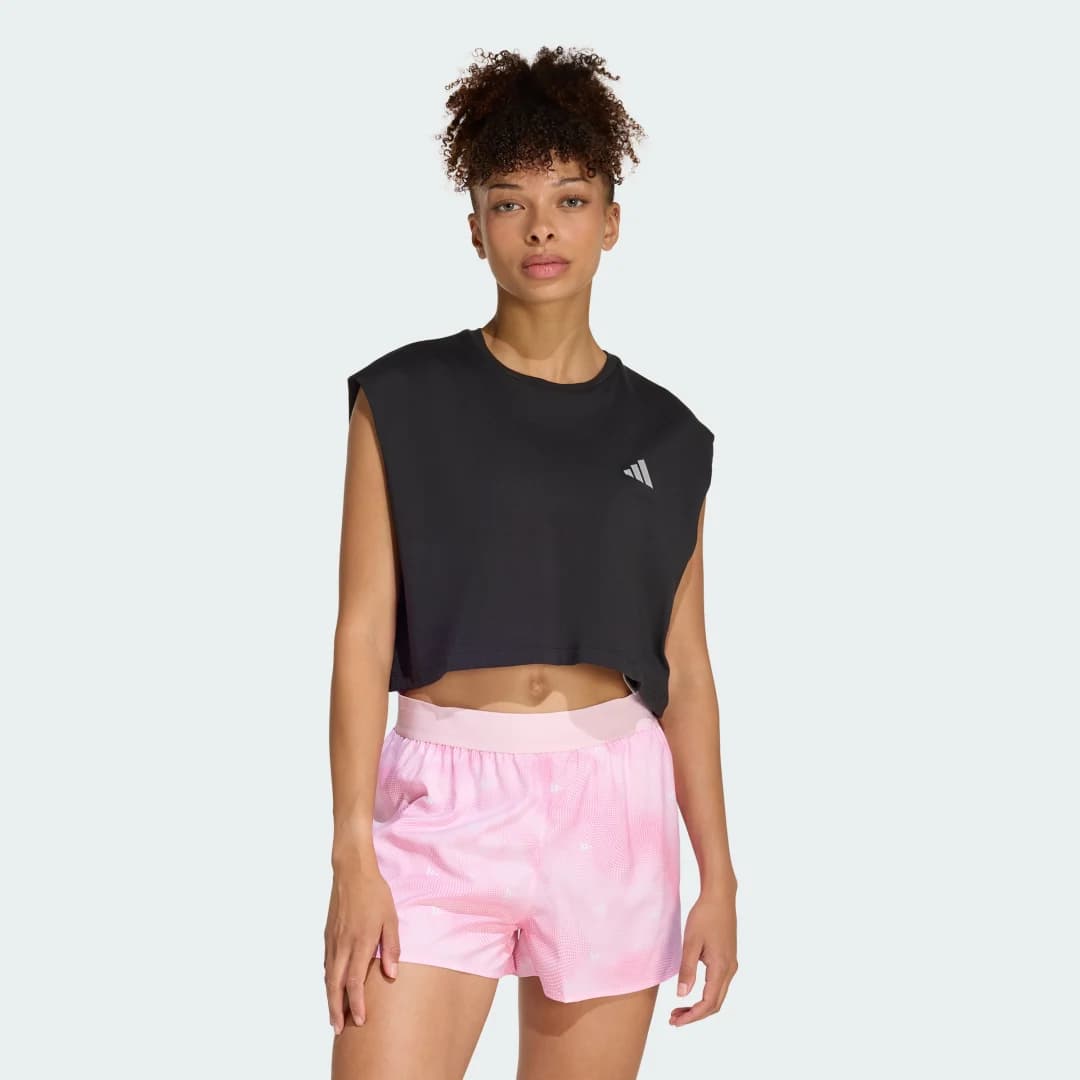 Camiseta Cropped Adi365 Running Essentials Mulher adidas · Preto