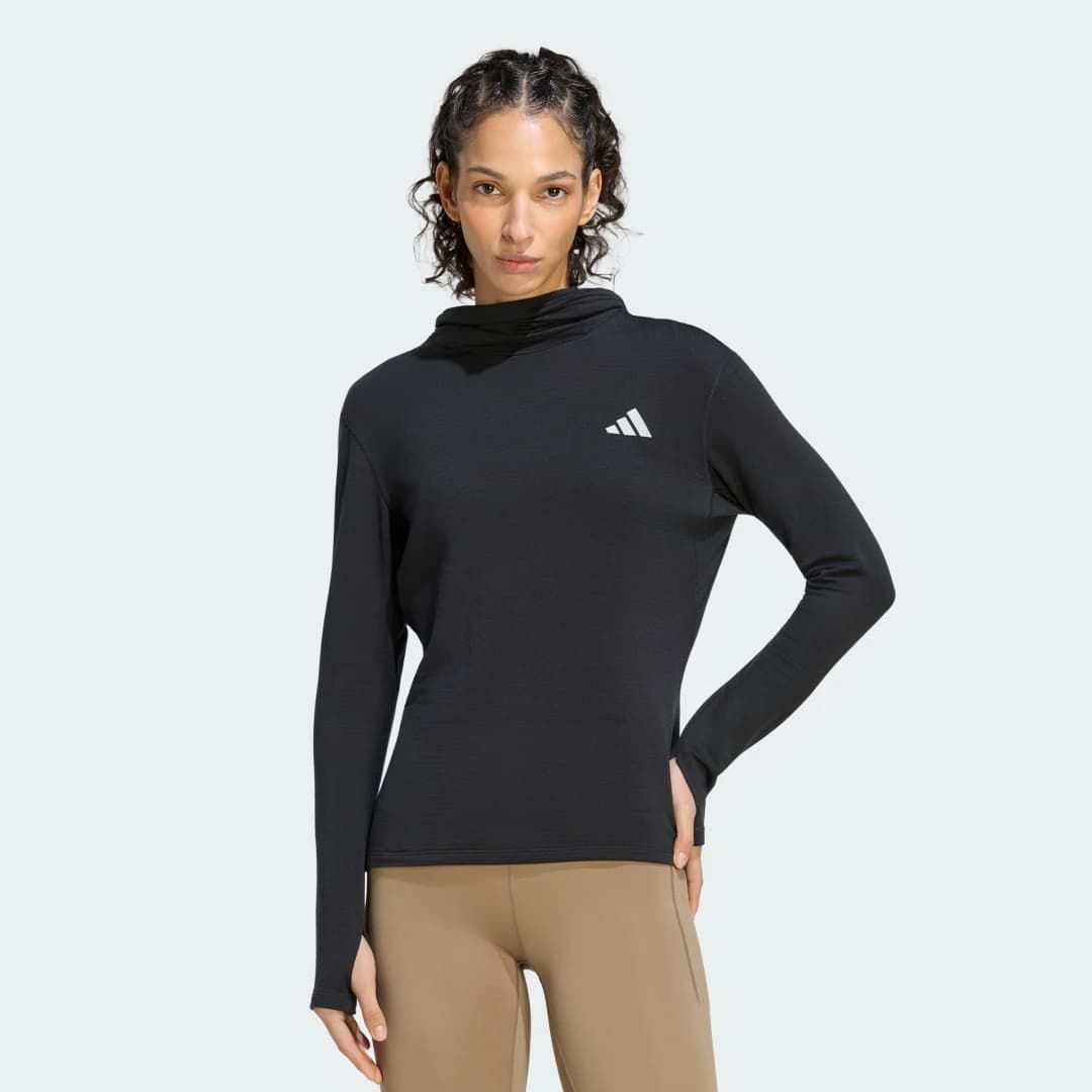 Jaqueta com Capuz de Manga Longa Adi365 Running Essentials Winterised Mulher adidas · Preto