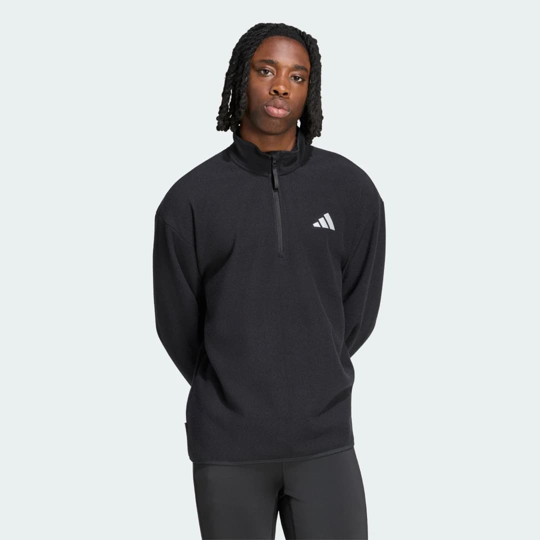 Moletom Fleece Zíper Meia Altura Adi365 Running Essentials Winterised