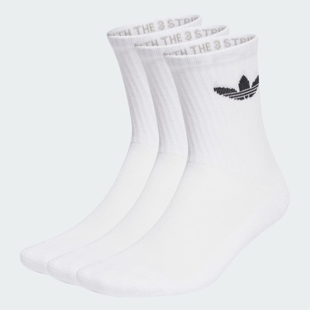 3 Pares de Meias Acolchoadas Trefoil Unisex adidas · Branco