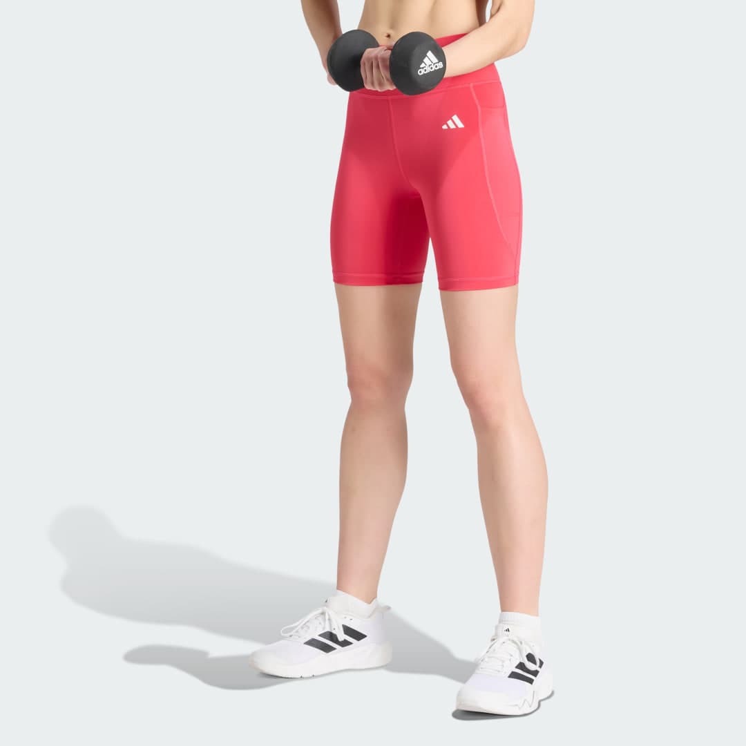 Legging Curta Optimé Essentials Stash Pocket 7-inch Mulher adidas · Rosa
