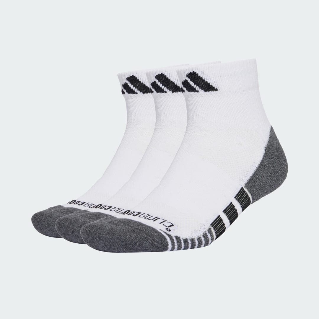 Meias Cano Curto Amortecimento Performance Climacool 3-pack Unisex adidas · Branco