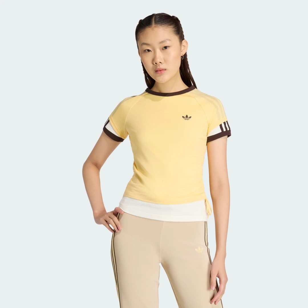 Camiseta Double Layered Cali Mulher adidas · Laranja