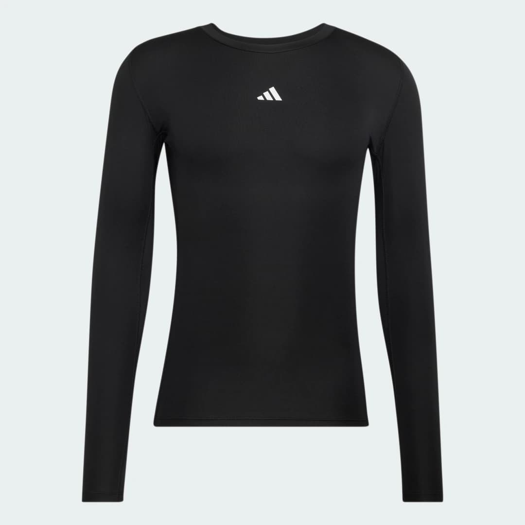 Camiseta Treino Manga Longa Techfit Compression Homem adidas · Preto