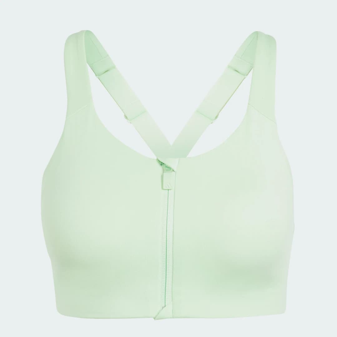 Top Zíper Alto Suporte Tlrd Impact Luxe Mulher adidas · Verde