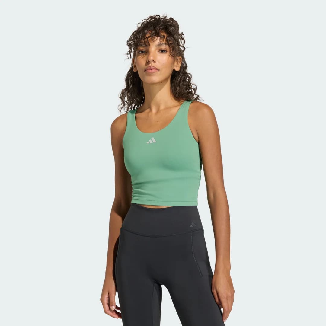 Regata Três Listras Studio All Me Light Suporte Mulher adidas · Verde