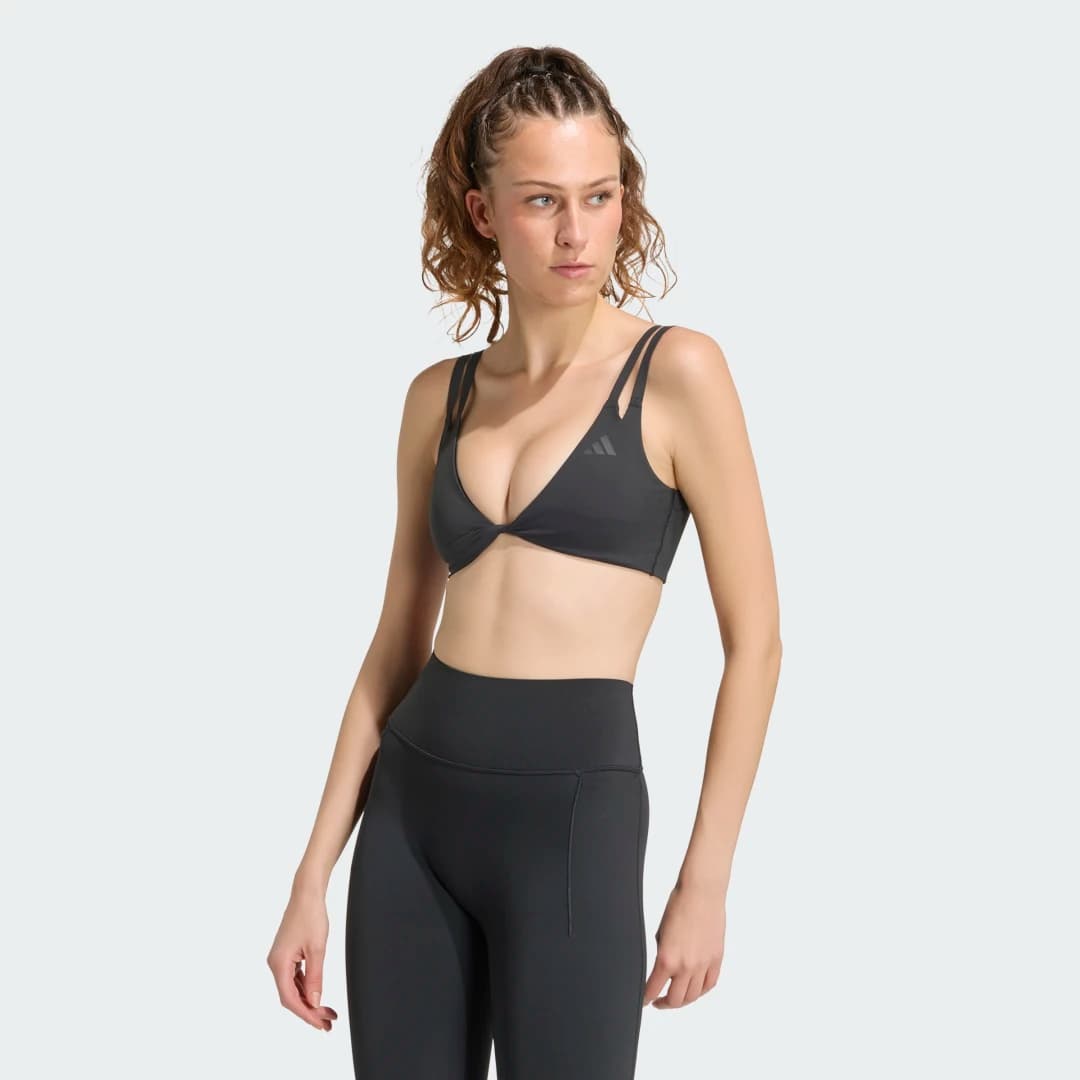 Top Esportivo de Suporte Leve Dupla Face Optime Workout Twist Mulher adidas · Preto