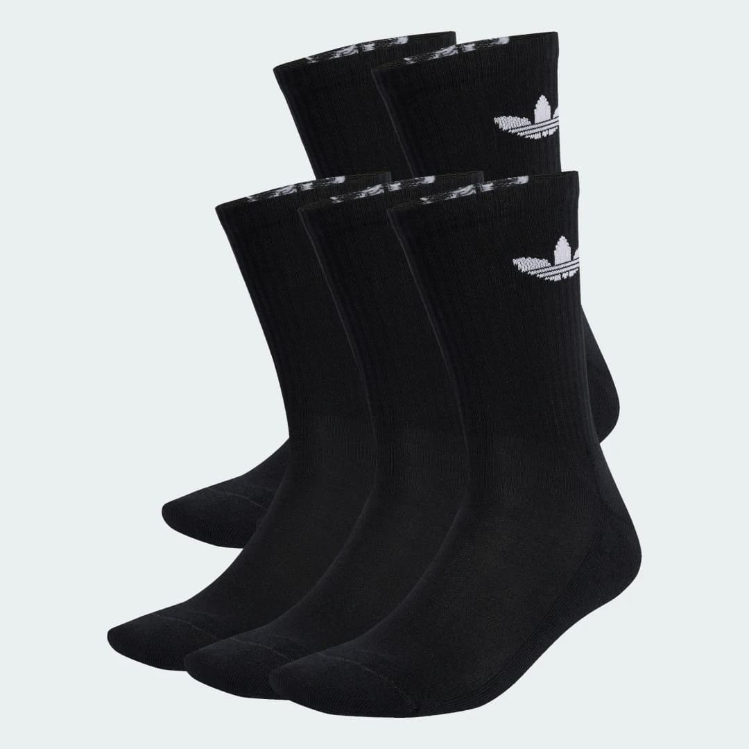 Meias Trefoil Cushion Crew 6 Pares Unisex adidas · Preto
