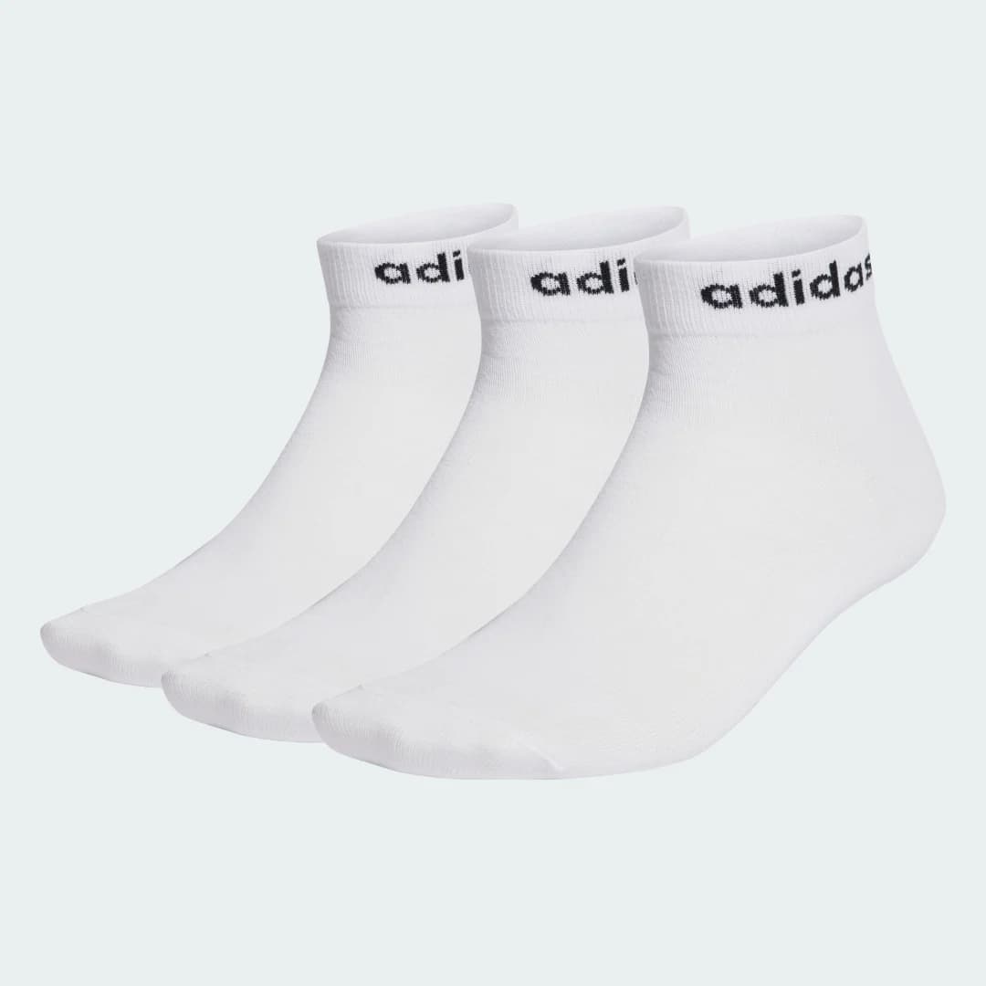 Meias Finas Linear Ankle 3 Pares Unisex adidas · Branco
