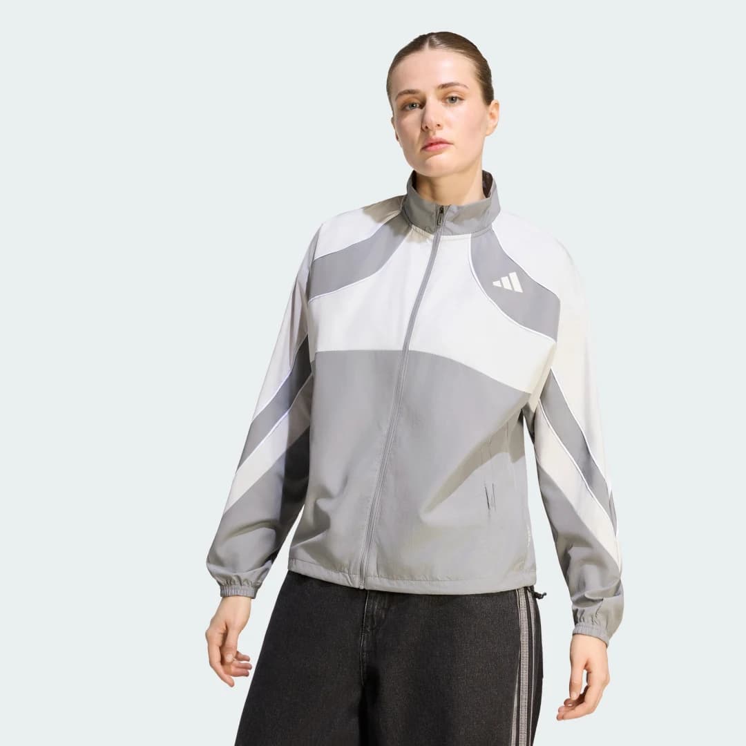Jaqueta Corrida Adizero Archive Mulher adidas · Cinza