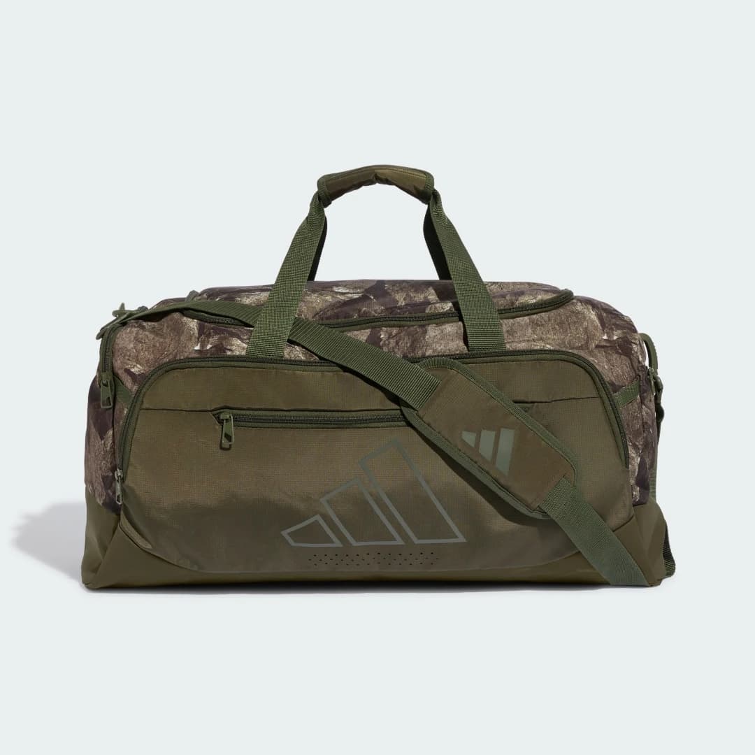 Mala Duffle Estampada Training Defender Média Unisex adidas · Verde